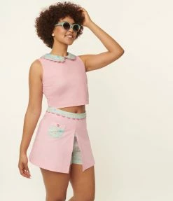 Polly Pocket X Unique Vintage 1950s Pink Hide & Seek Skort