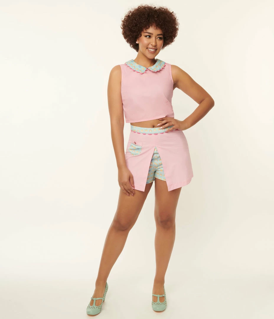 Polly Pocket X Unique Vintage 1950s Pink Hide & Seek Skort
