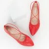 Appleblossom Red Leatherette String Ballet Flat Flats