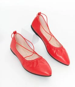 Appleblossom Red Leatherette String Ballet Flat Flats
