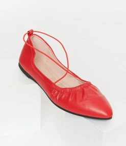 Appleblossom Red Leatherette String Ballet Flat Flats