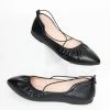 Appleblossom Flats Black Leatherette String Ballet Flat