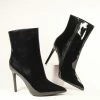 Appleblossom Black Patent Leatherette Stiletto Boots