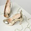 Appleblossom Patent Gold Reptile Lace Up Peep Toe Heel Heels & Wedges