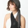 Western Fashion Black Mesh & Silver Rhinestone Headscarf