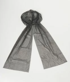 Western Fashion Black Mesh & Silver Rhinestone Headscarf
