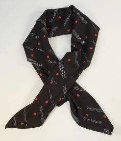 Hair Accessories Unique Vintage Black & White Pin Dots & Hearts Hair Scarf