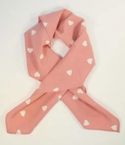 Unique Vintage Light Pink & White Hearts Hair Scarf