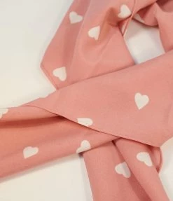 Unique Vintage Light Pink & White Hearts Hair Scarf