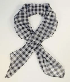 Unique Vintage Black & White Gingham Hair Scarf