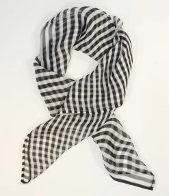 Unique Vintage Black & White Stripe Hair Scarf Hair Accessories