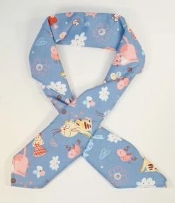 Unique Vintage Light Blue Cat Print Hair Scarf Hair Accessories