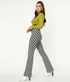 Blue Blush Sale Black & White Check Sweater Pants