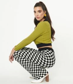 Blue Blush Sale Black & White Check Sweater Pants