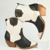Shoe Addict Shoes Black & White Leatherette Cowboy Boots