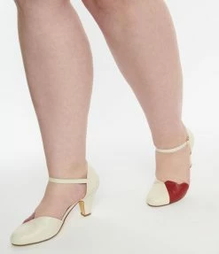 Chelsea Crew Red & Cream Pumps Heels & Wedges