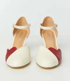 Chelsea Crew Red & Cream Pumps Heels & Wedges