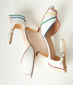Chelsea Crew White & Rainbow Piping Larisa Heels Heels & Wedges