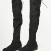 Dayday Fashion Black Suede Thigh-High Boots