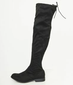 Dayday Fashion Black Suede Thigh-High Boots