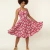 SHEEN Clothing Ltd Pink & White Floral Eve Swing Dress