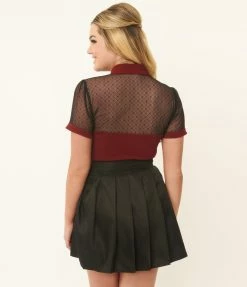 Unique Vintage Burgundy Addison Blouse Trending