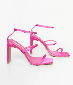 Billini Heels & Wedges Hot Pink Strappy Sandal Heels