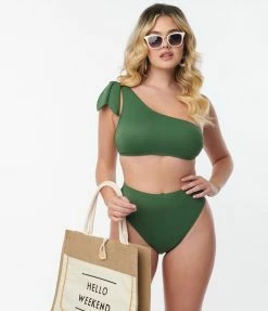 Kingdom & State Green Texture Swim Bottoms Swimwear