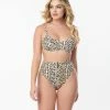 Kingdom & State Leopard Print Swim Top Swimwear
