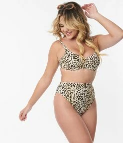Swimwear Kingdom & State Leopard Print Swim Bottom