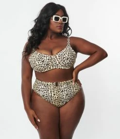 Kingdom & State Plus Size Leopard Print Swim Bottom