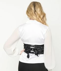 Daisy Corsets Belts Black & Celestial Star Print Open Cup Corset