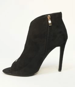 DDK FOOTWEAR, INC Boots Black Peep Toe Stiletto Booties