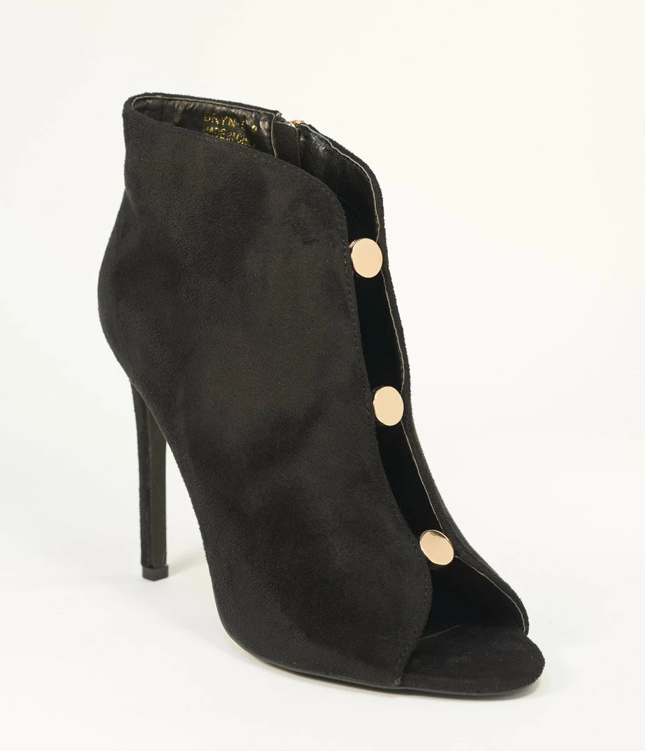 DDK FOOTWEAR, INC Boots Black Peep Toe Stiletto Booties