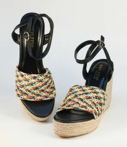 DDK FOOTWEAR, INC Rainbow Woven Espadrille Wedge Sandals Heels & Wedges