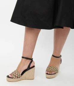 DDK FOOTWEAR, INC Rainbow Woven Espadrille Wedge Sandals Heels & Wedges