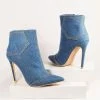 DDK FOOTWEAR, INC Denim Stiletto Booties