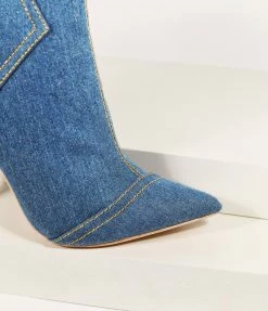 DDK FOOTWEAR, INC Denim Stiletto Booties