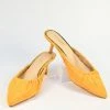 DDK FOOTWEAR, INC Heels & Wedges Mustard Suede Gathered Mule Heels