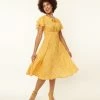 SHEEN Clothing Ltd Sale Yellow & White Floral Swing Dress