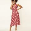 SHEEN Clothing Ltd Pink & White Floral Print Midi Dress Sale