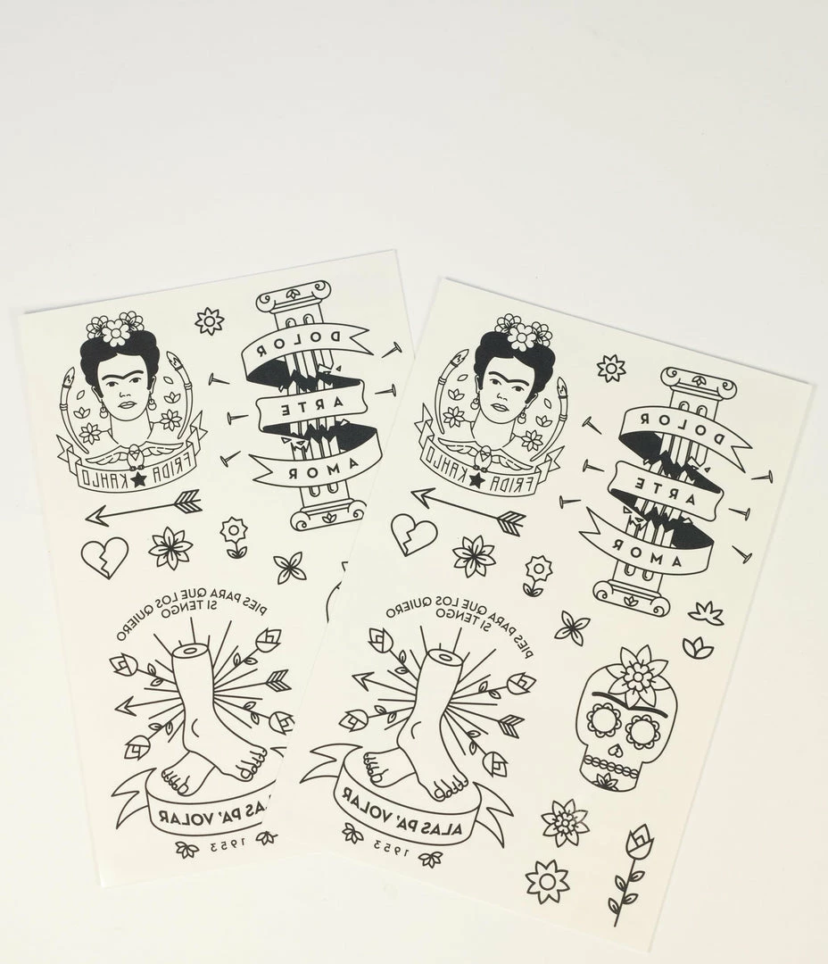 Tattly Sale Frida Kahlo Tattoo Flash Sheets