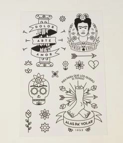 Tattly Sale Frida Kahlo Tattoo Flash Sheets