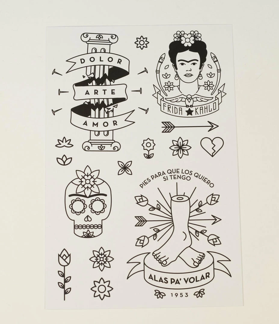 Tattly Sale Frida Kahlo Tattoo Flash Sheets