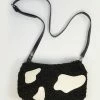 Ana Accessories Black & White Cow Fabric Handbag Handbags