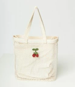 Ana Accessories White Net Mini Tote Handbags