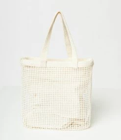 Ana Accessories White Net Mini Tote Handbags