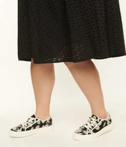 Matisse Black Daisy Print Platform Sneakers