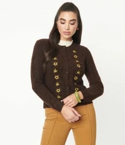 See And Be Seen Sale Brown & Sunflowers Cardigan