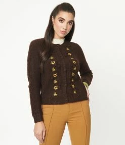See And Be Seen Sale Brown & Sunflowers Cardigan